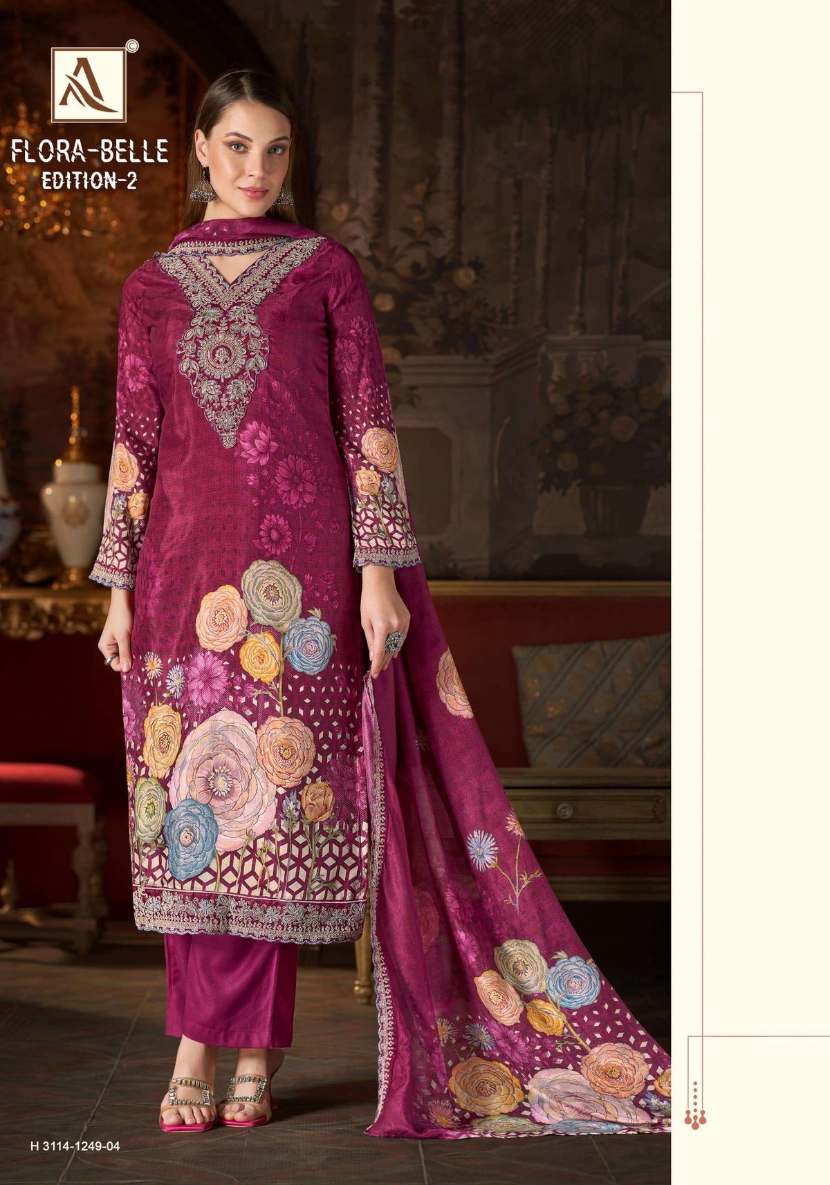 ALOK SUIT FLORA BELLE VOL-2 Muslin Printed Pakistani Suit