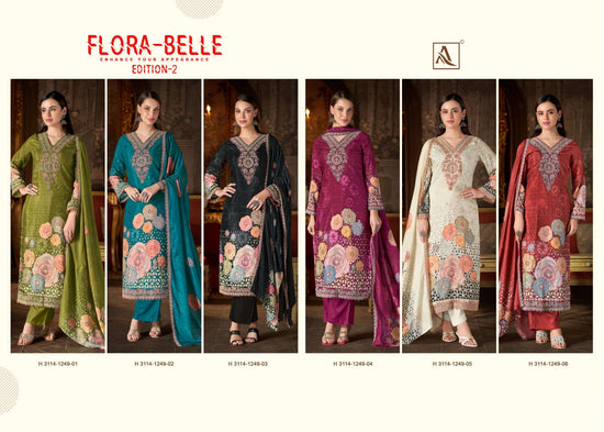 ALOK SUIT FLORA BELLE VOL-2 Muslin Printed Pakistani Suit