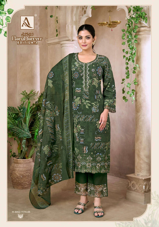 ALOK SUIT FLORAL FOREVER VOL-3 Cambric Cotton Printed Dress Material
