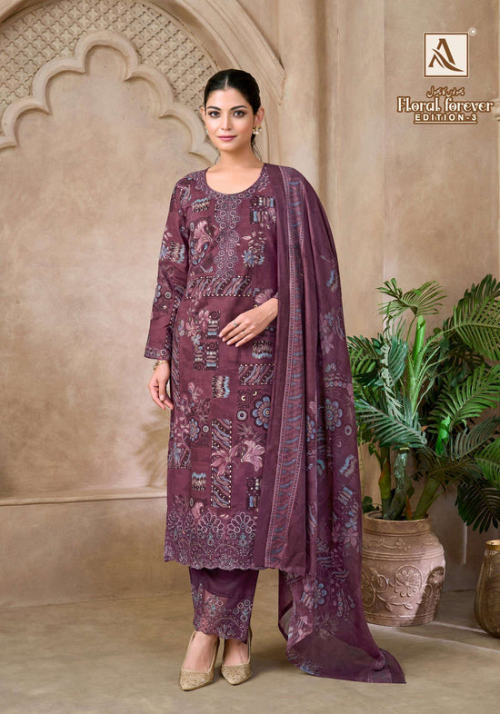 ALOK SUIT FLORAL FOREVER VOL-3 Cambric Cotton Printed Dress Material
