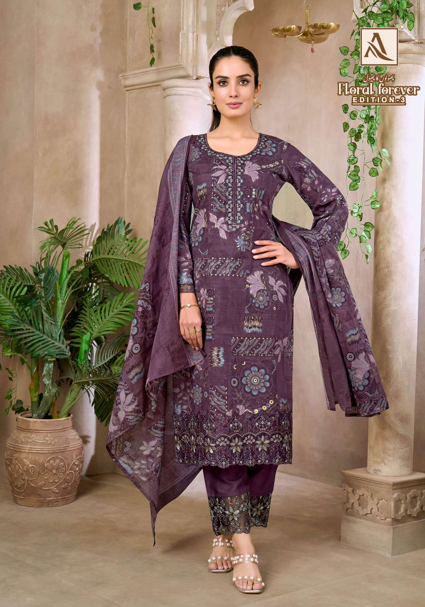 ALOK SUIT FLORAL FOREVER VOL-3 Cambric Cotton Printed Dress Material