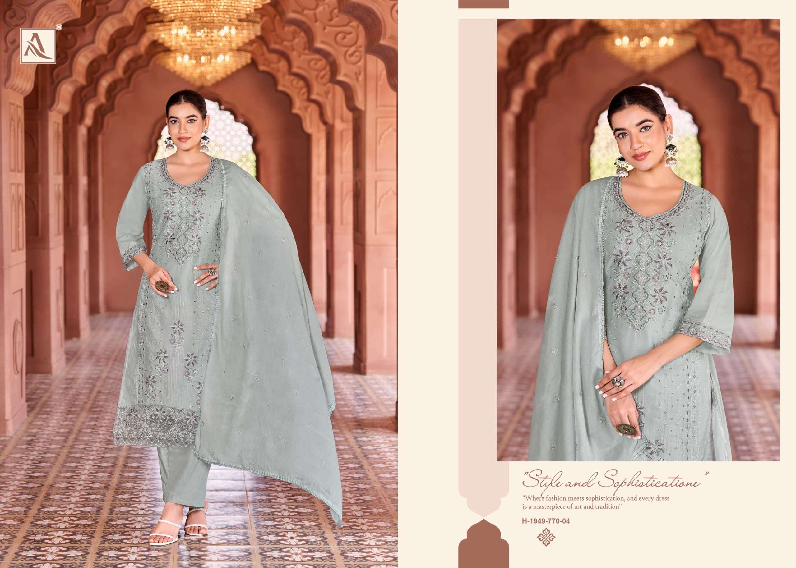 Alok Suit Green Omre
