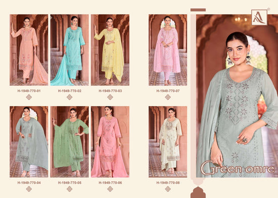 Alok Suit Green Omre