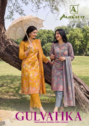 Alok Suit Gulvatika Pure Modal Designer Print Dress Material