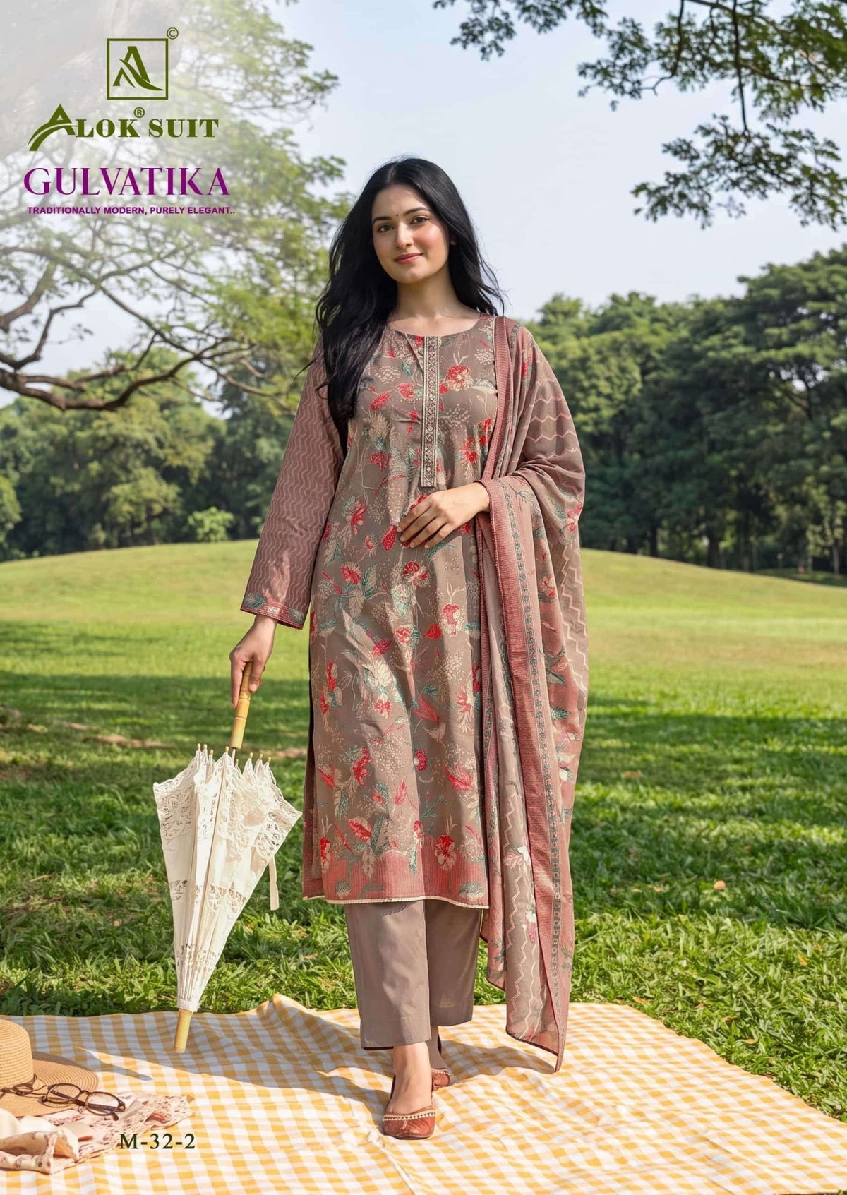 Alok Suit Gulvatika Pure Modal Designer Print Dress Material - Amrah Wholesale