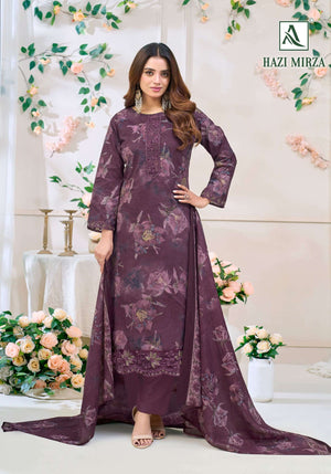 ALOK SUIT HAZI MIRZA Cambric Cotton Pakistani Suit - Amrah Wholesale