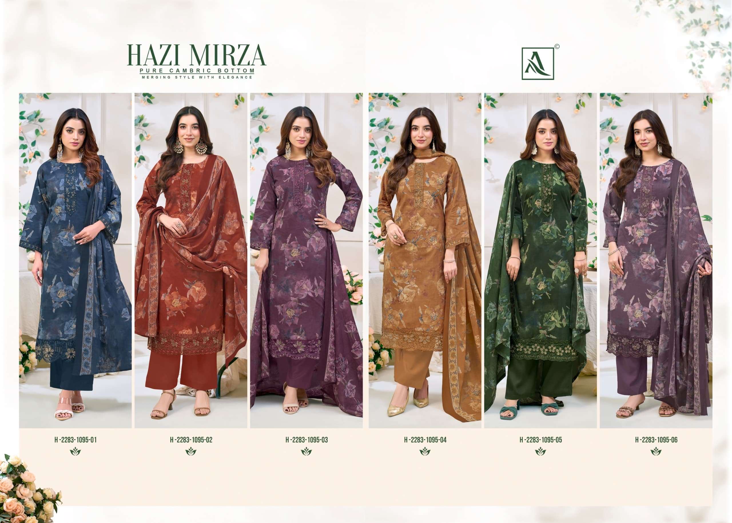 ALOK SUIT HAZI MIRZA Cambric Cotton Pakistani Suit - Amrah Wholesale