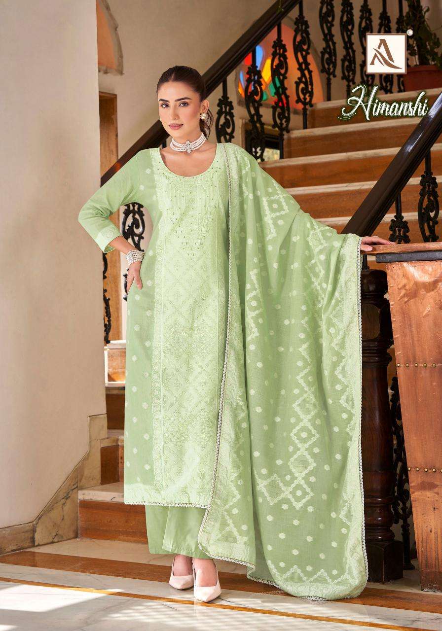 Alok Suit Himanshi Cotton Jacquard Dress Material - Amrah Wholesale
