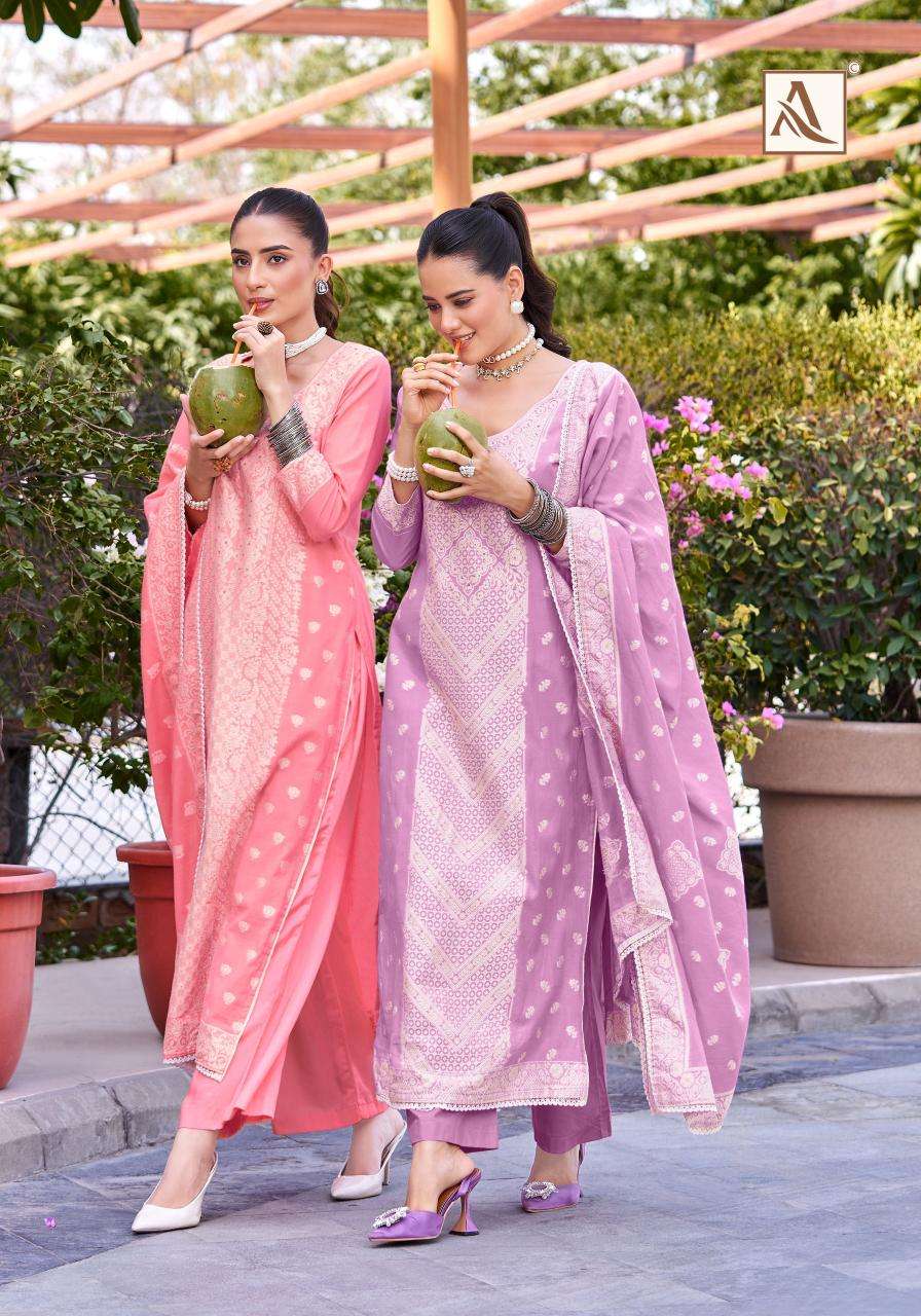 Alok Suit Himanshi Cotton Jacquard Dress Material - Amrah Wholesale