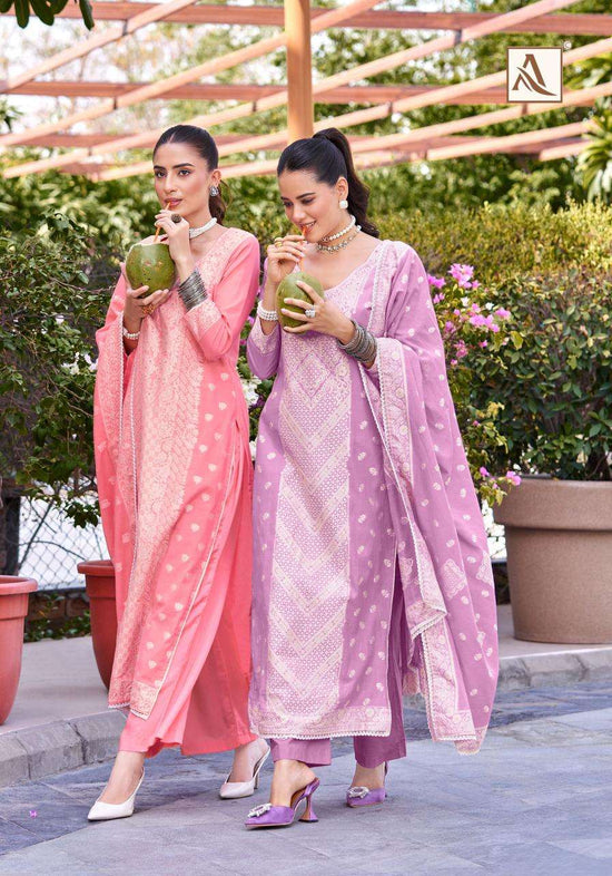 Alok Suit Himanshi Cotton Jacquard Dress Material - Amrah Wholesale