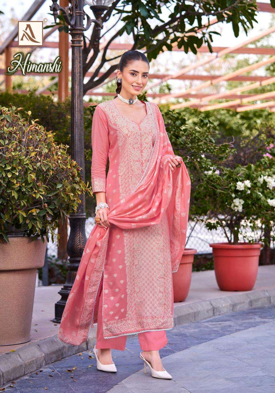 Alok Suit Himanshi Cotton Jacquard Dress Material - Amrah Wholesale