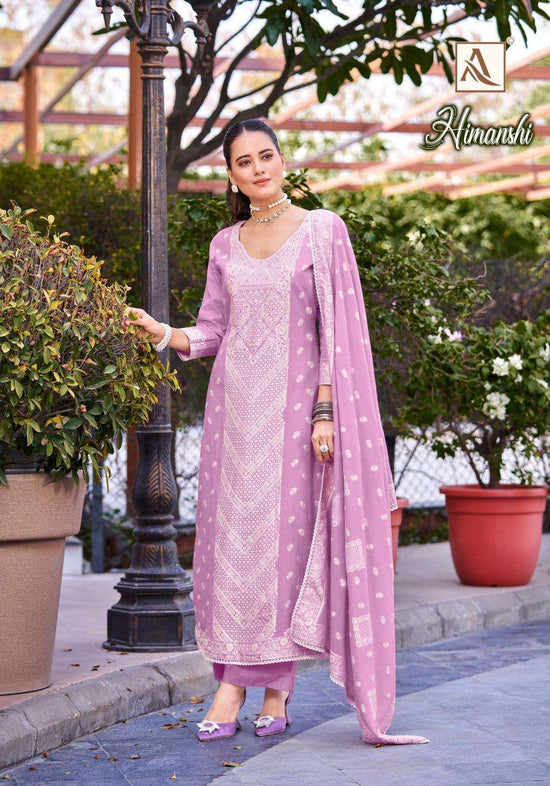 Alok Suit Himanshi Cotton Jacquard Dress Material - Amrah Wholesale