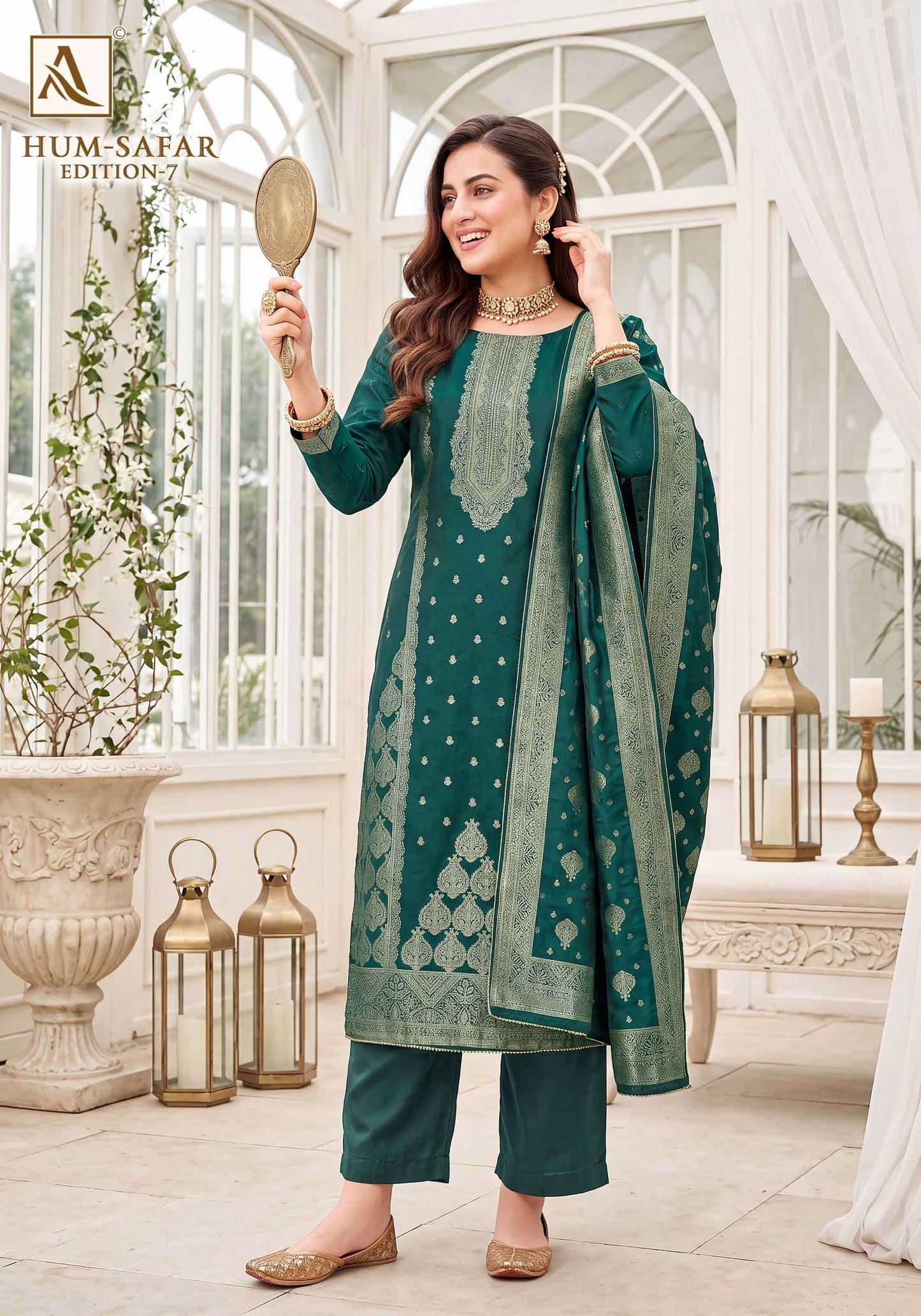 ALOK SUIT HUM SAFAR VOL-7 Viscose Muslin Embroidered Pakistani Suit