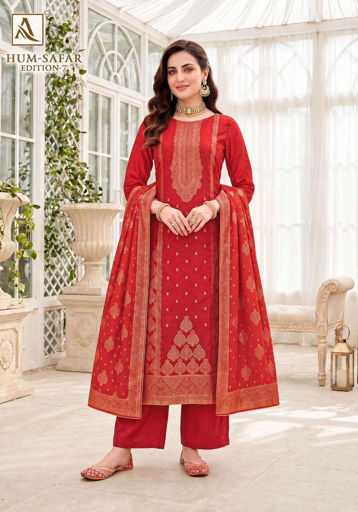 ALOK SUIT HUM SAFAR VOL-7 Viscose Muslin Embroidered Pakistani Suit