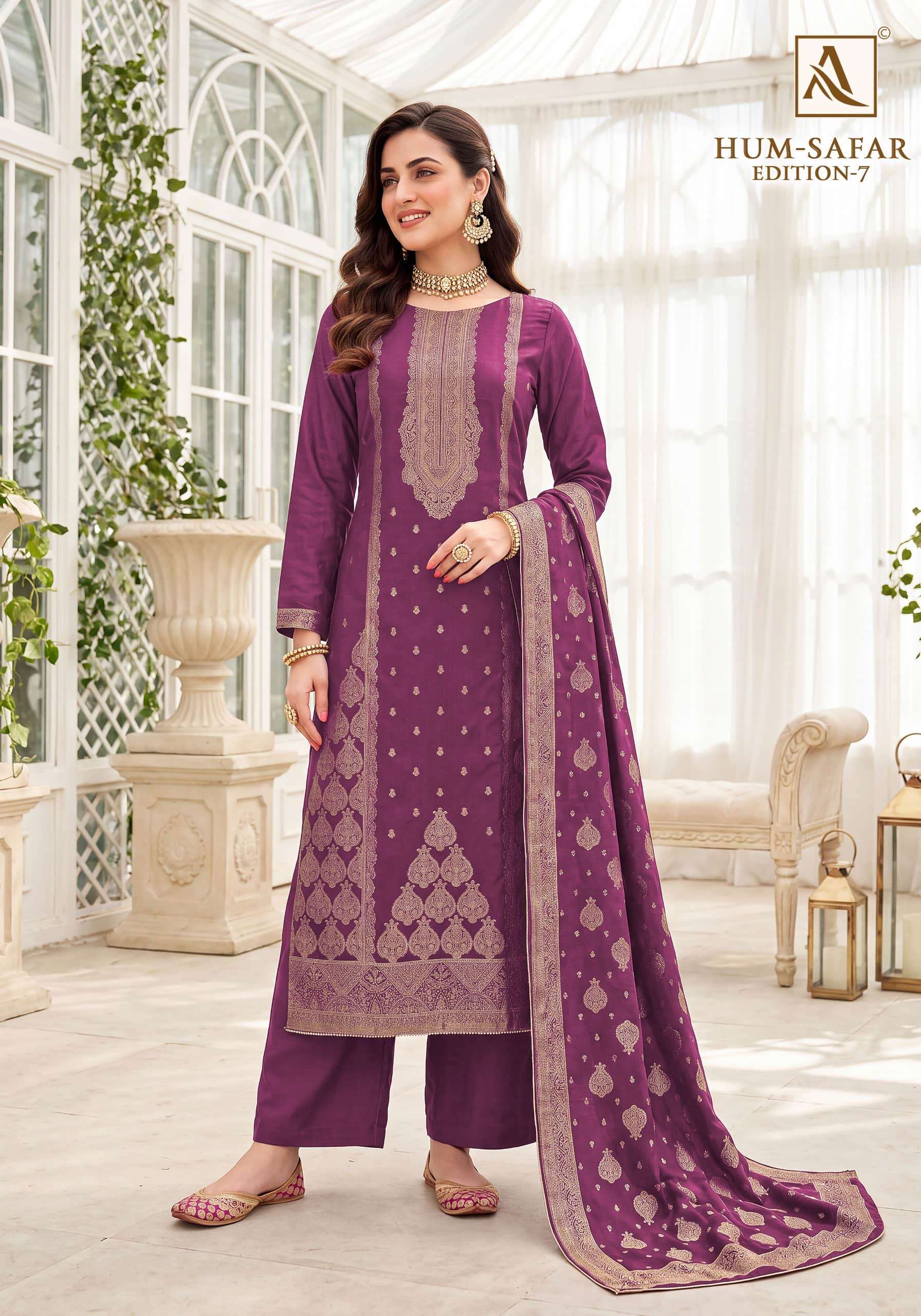 ALOK SUIT HUM SAFAR VOL-7 Viscose Muslin Embroidered Pakistani Suit