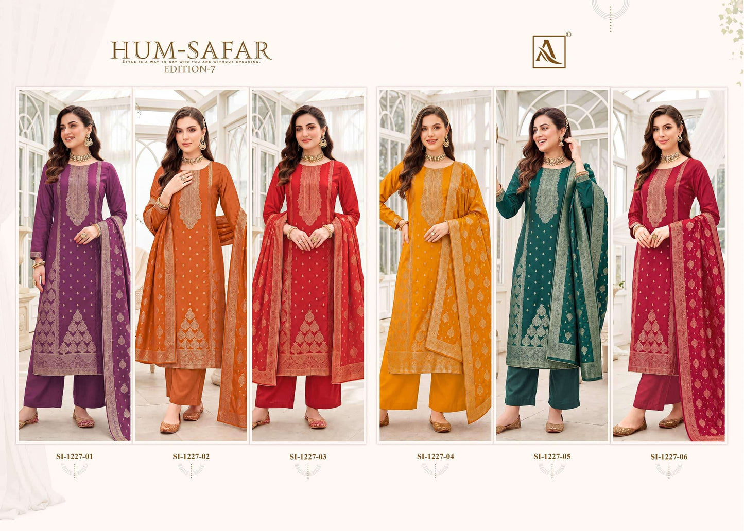 ALOK SUIT HUM SAFAR VOL-7 Viscose Muslin Embroidered Pakistani Suit