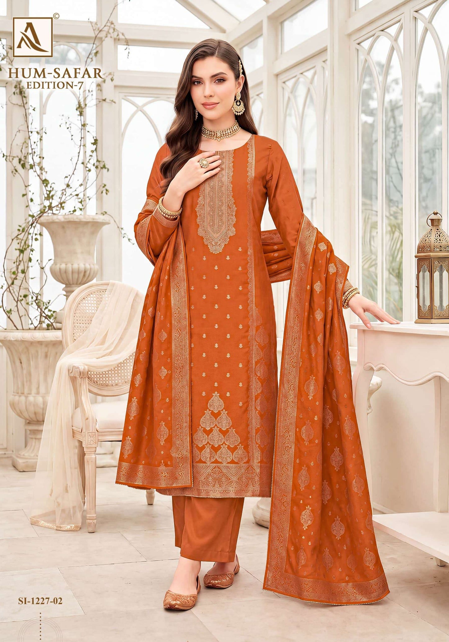 ALOK SUIT HUM SAFAR VOL-7 Viscose Muslin Embroidered Pakistani Suit
