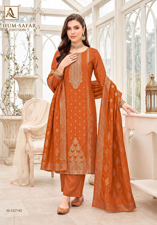 ALOK SUIT HUM SAFAR VOL-7 Viscose Muslin Embroidered Pakistani Suit