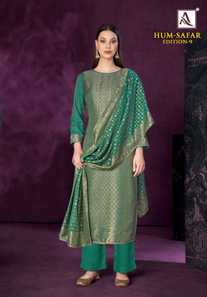 Alok Suit Hum Safar Vol-9 Viscose Muslin Jacquard Festive Wear Salwar Suit
