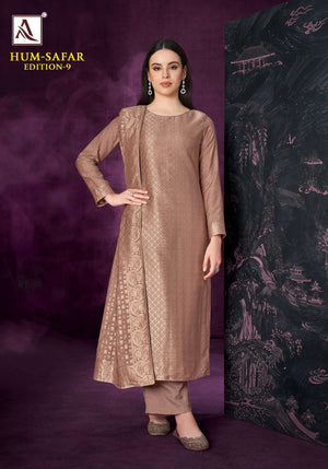 Alok Suit Hum Safar Vol-9 Viscose Muslin Jacquard Festive Wear Salwar Suit