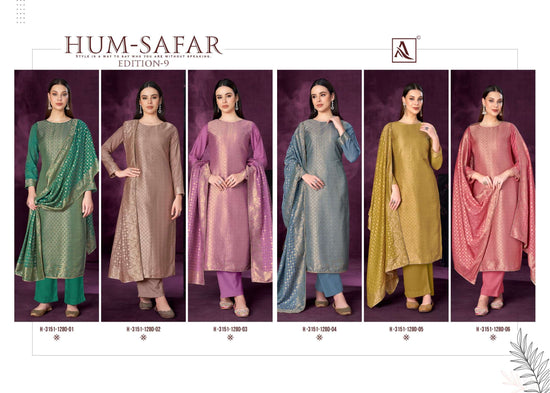 Alok Suit Hum Safar Vol-9 Viscose Muslin Jacquard Festive Wear Salwar Suit