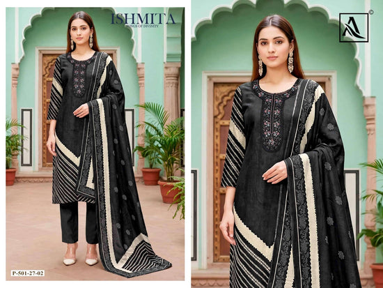 Alok Suit Ishmita Premium Viscose Muslin Dress Material - Amrah Wholesale