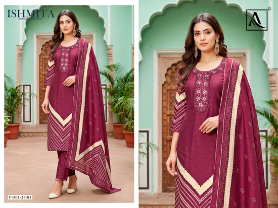 Alok Suit Ishmita Premium Viscose Muslin Dress Material