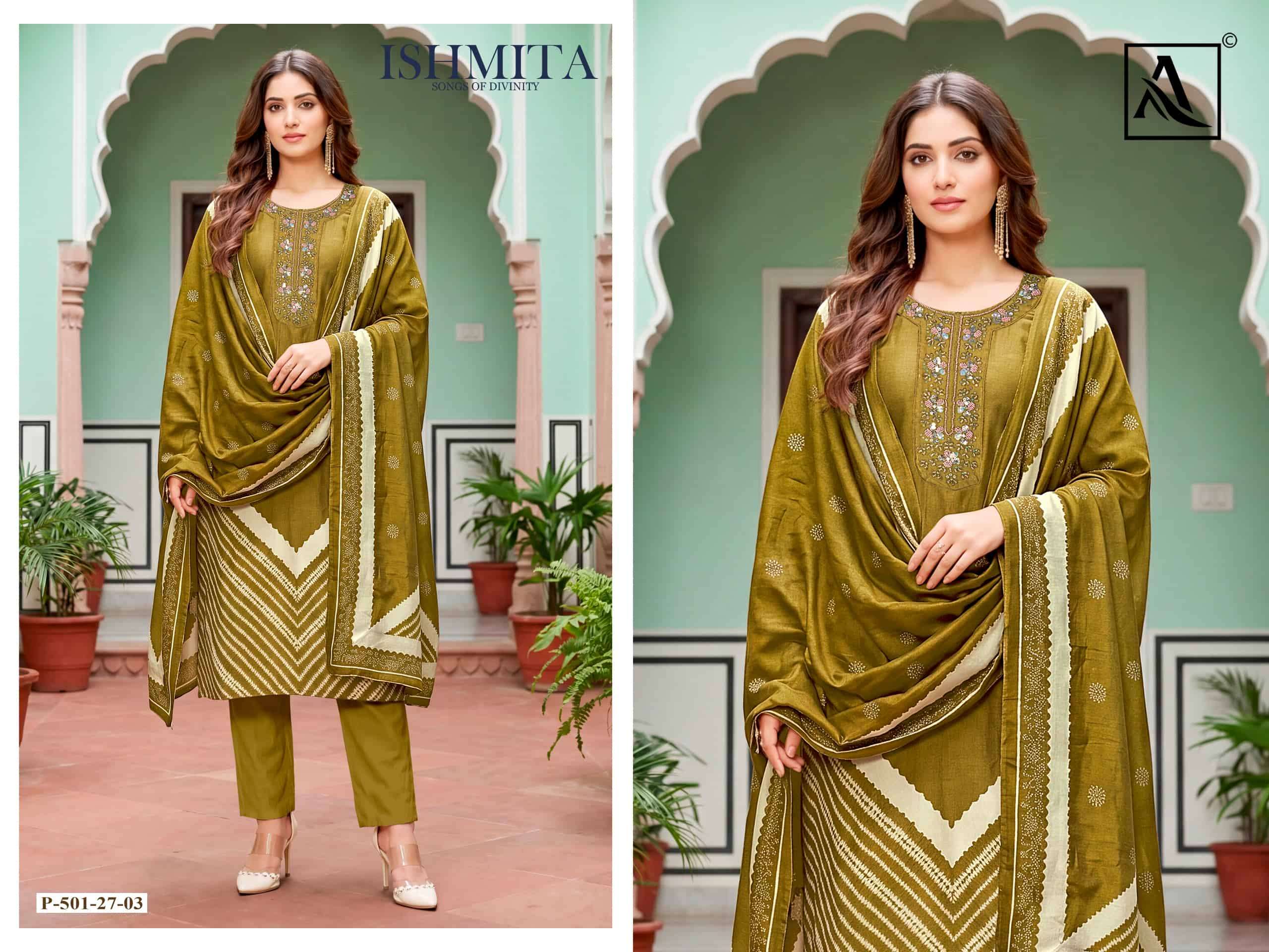 Alok Suit Ishmita Premium Viscose Muslin Dress Material