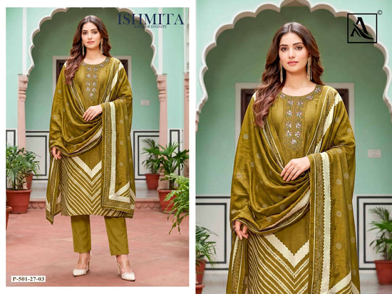 Alok Suit Ishmita Premium Viscose Muslin Dress Material