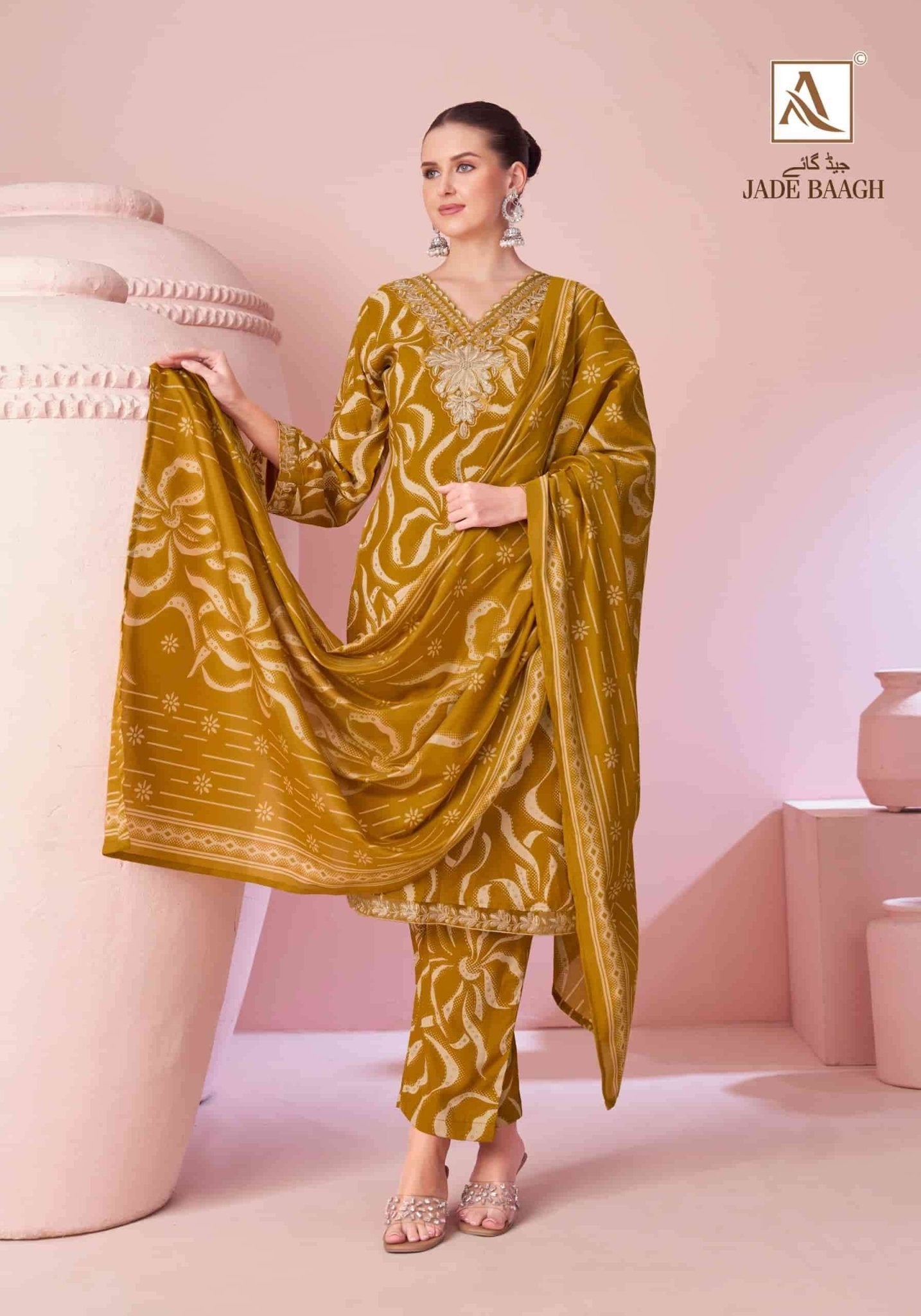 Alok Suit Jade Baagh Pure Viscose Rayon Designer Dress Material - Amrah Wholesale