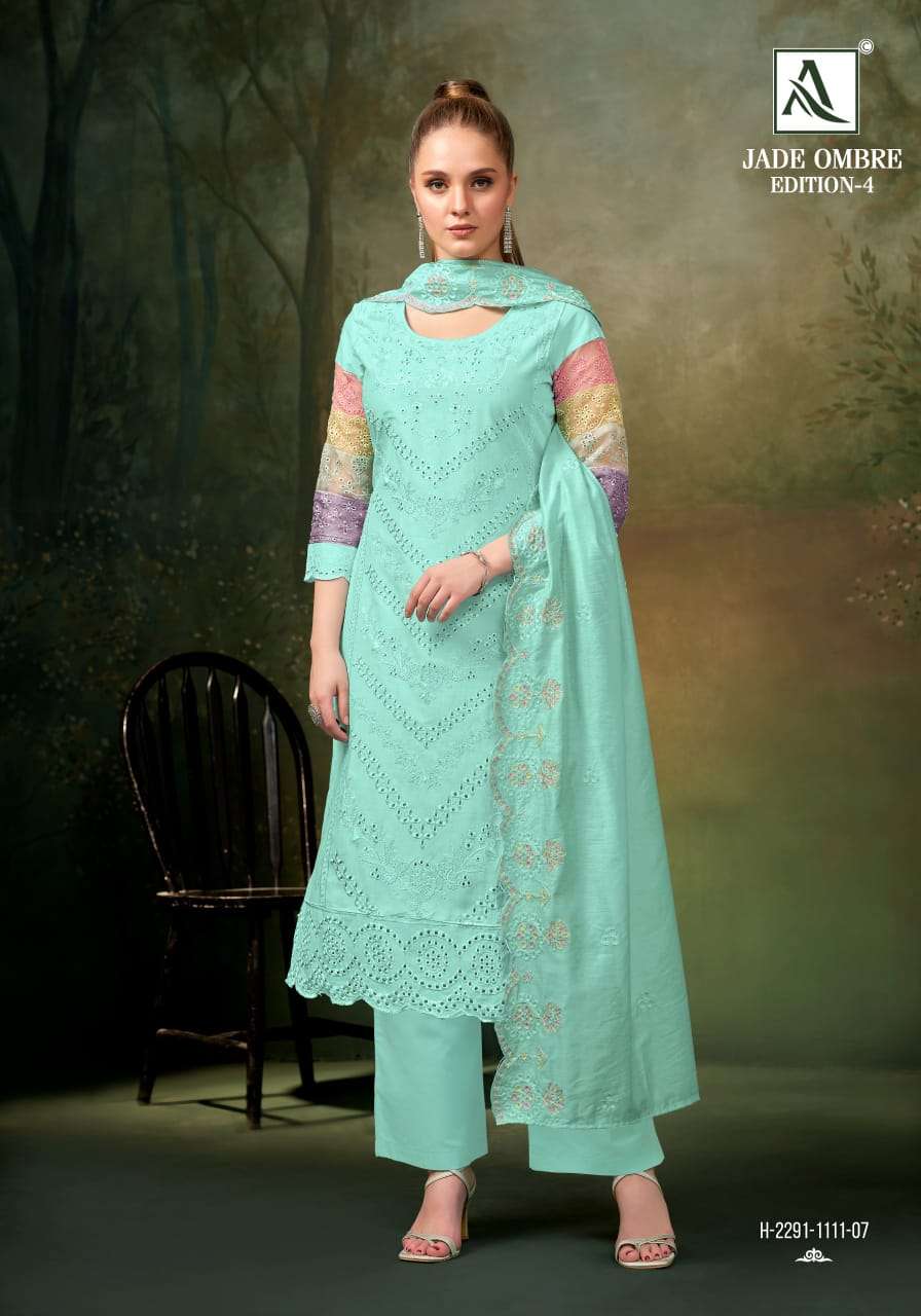 Alok Suit Jade Ombre Vol - 04 Cambric Lawn Pakistani Suit - Amrah Wholesale