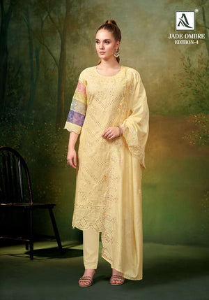 Alok Suit Jade Ombre Vol - 04 Cambric Lawn Pakistani Suit - Amrah Wholesale