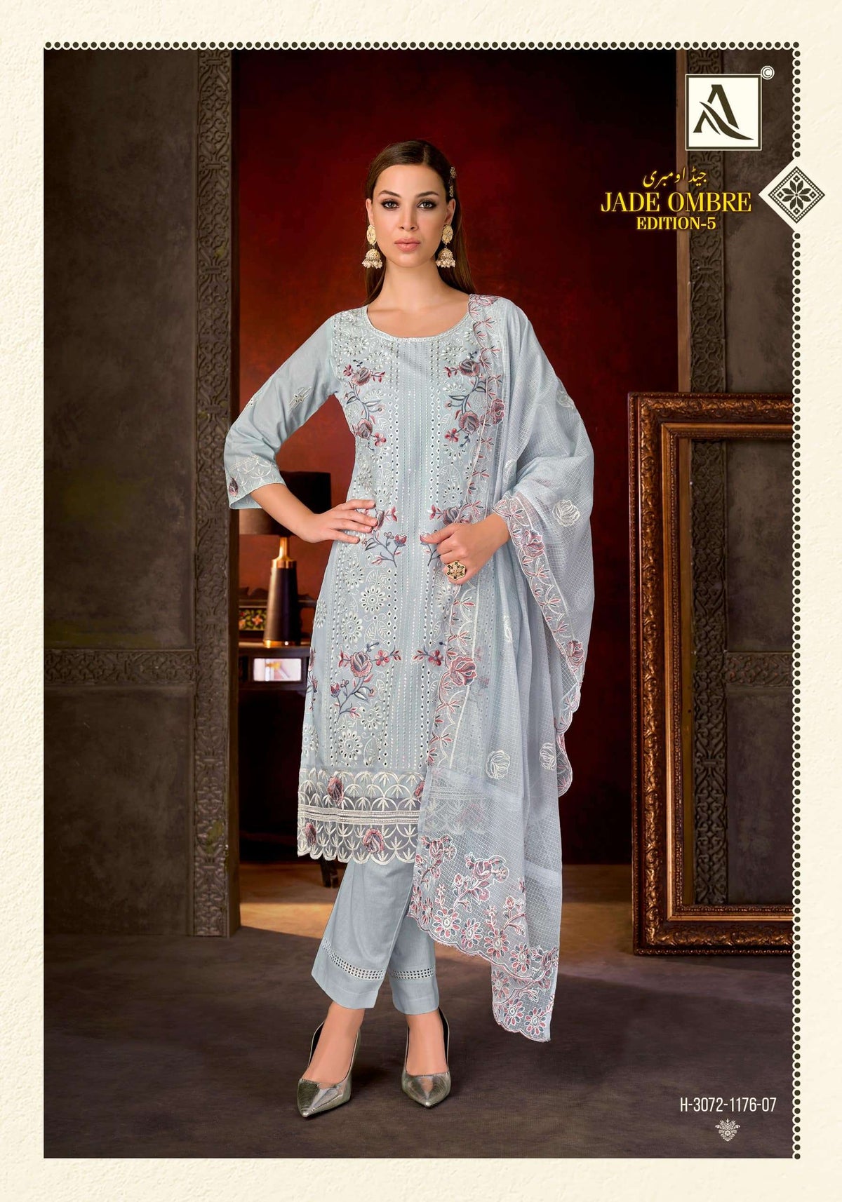 ALOK SUIT Jade Ombre Vol-5 Cambric Printed Semi Stitched Pakistani Suit