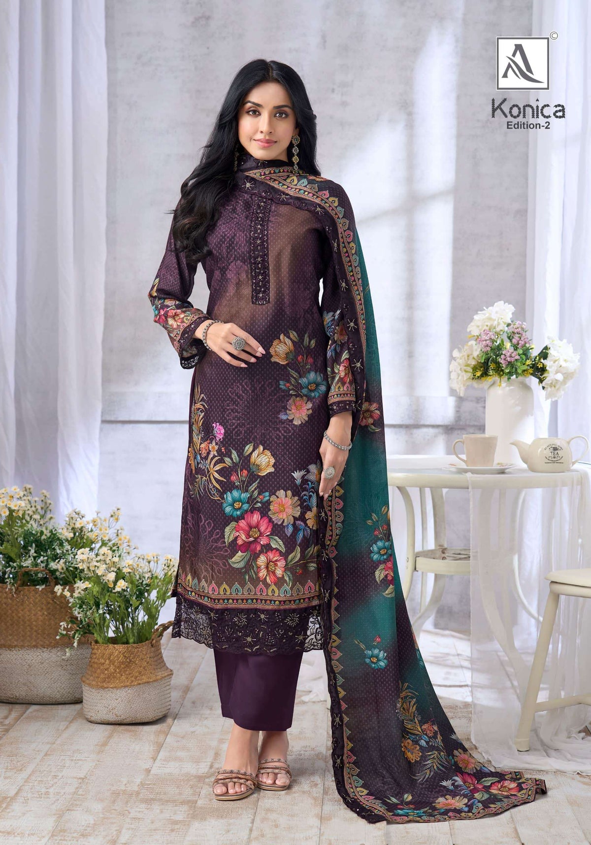 Alok Suit Konica Vol-2 Viscose Muslin Dress Material