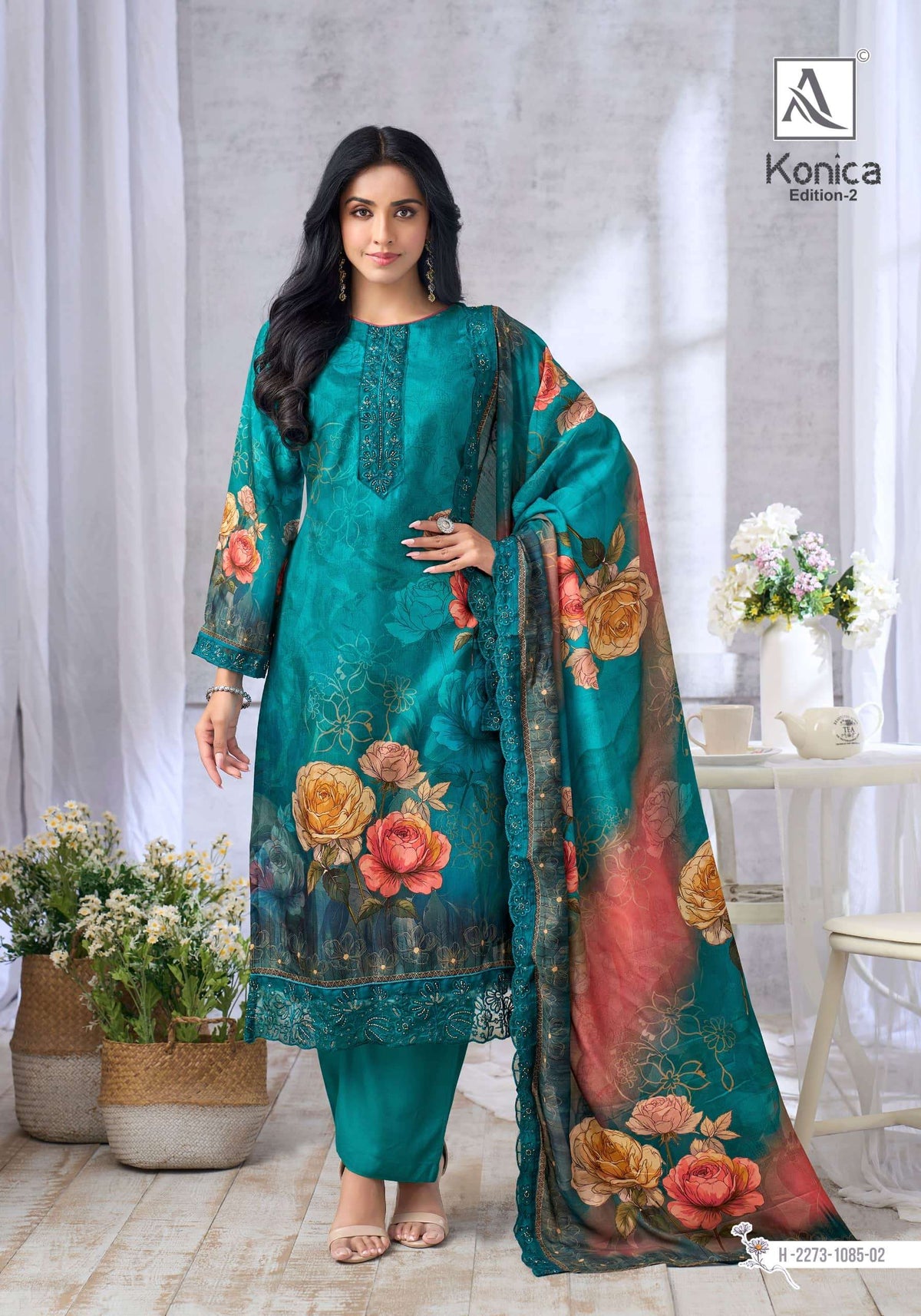 Alok Suit Konica Vol-2 Viscose Muslin Dress Material