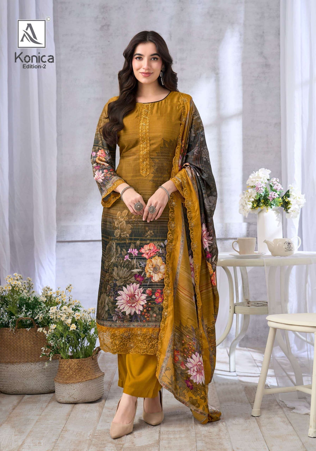Alok Suit Konica Vol-2 Viscose Muslin Dress Material