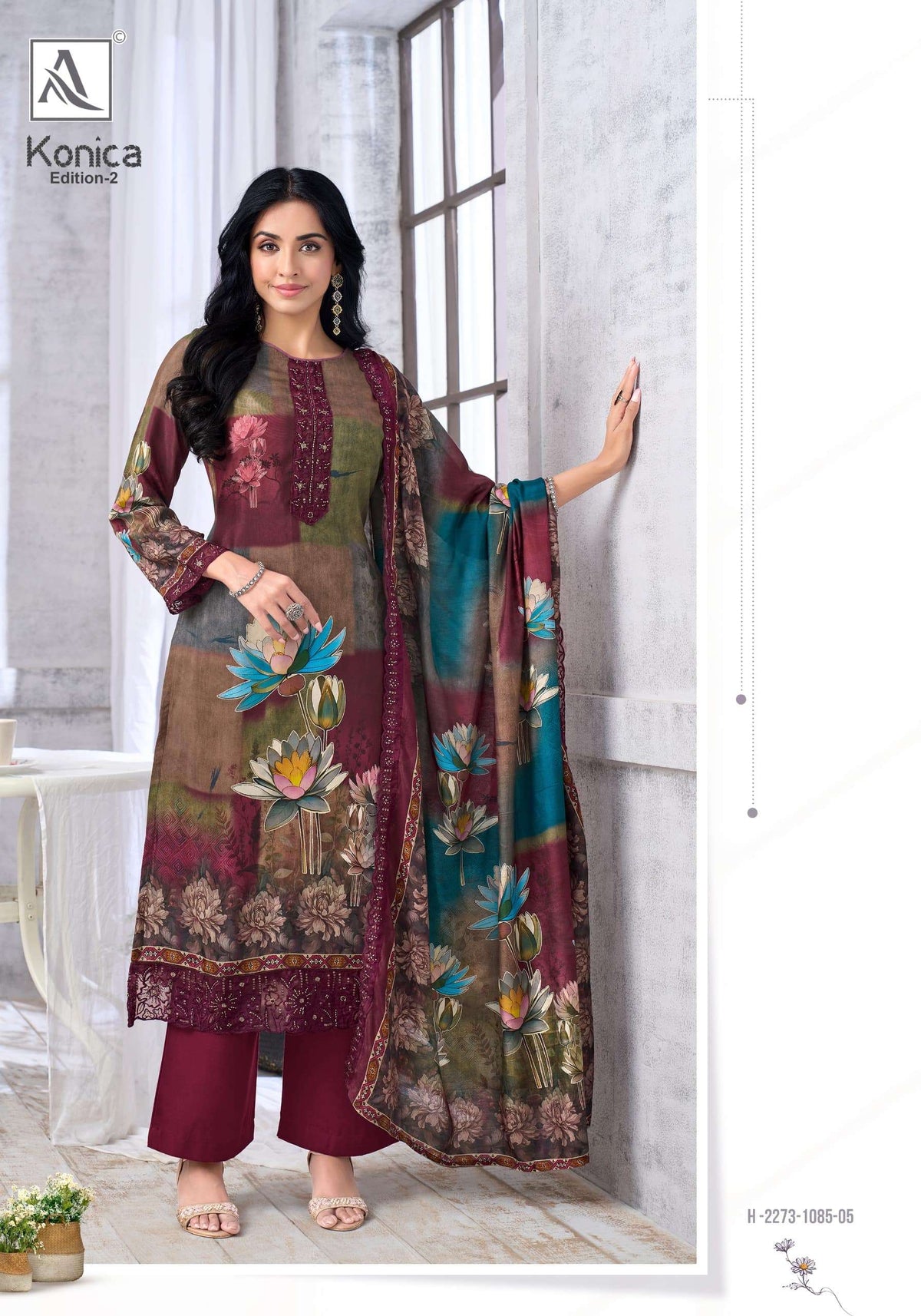 Alok Suit Konica Vol-2 Viscose Muslin Dress Material