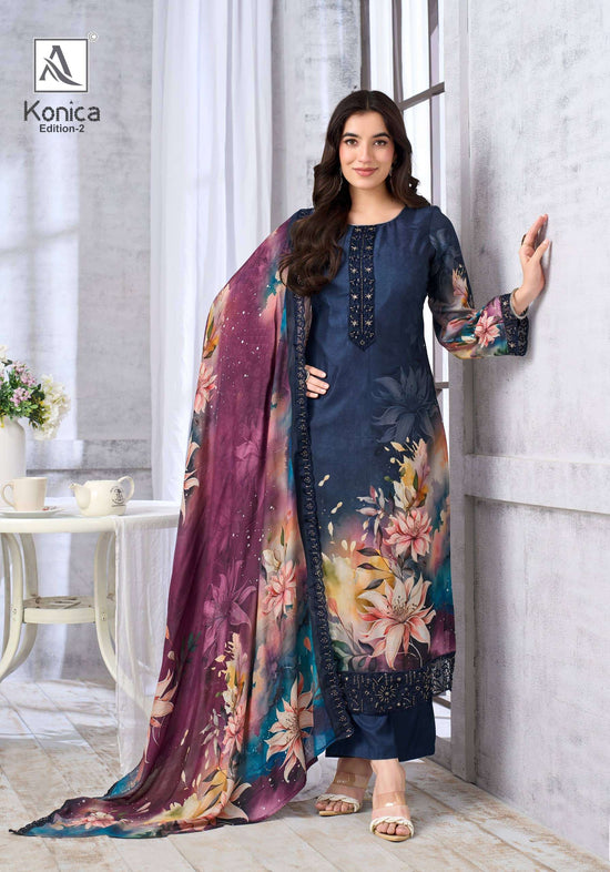 Alok Suit Konica Vol-2 Viscose Muslin Dress Material