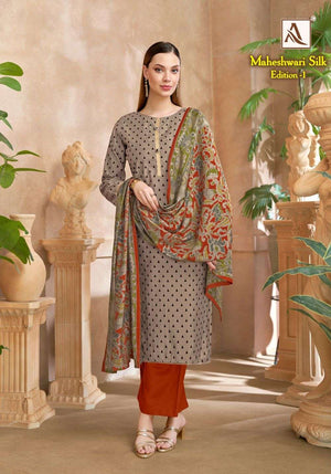 ALOK SUIT MAHESWARI SILK Viscose Printed Dress Material