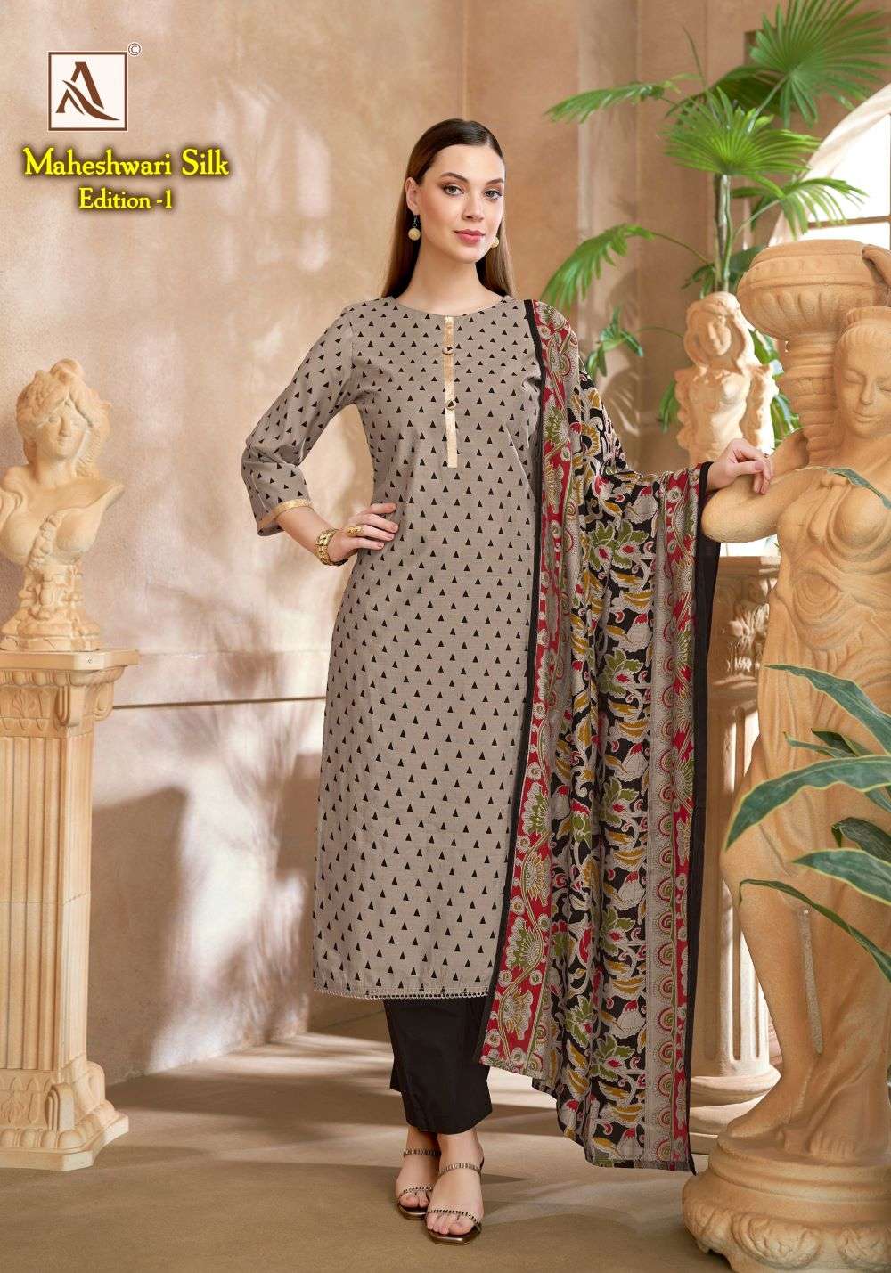 ALOK SUIT MAHESWARI SILK Viscose Printed Dress Material