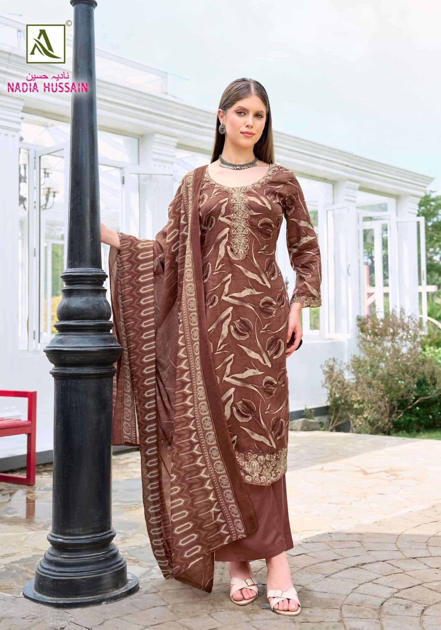 Alok Suit Nadia Hussain Premium Zam Cotton Dress Material - Amrah Wholesale
