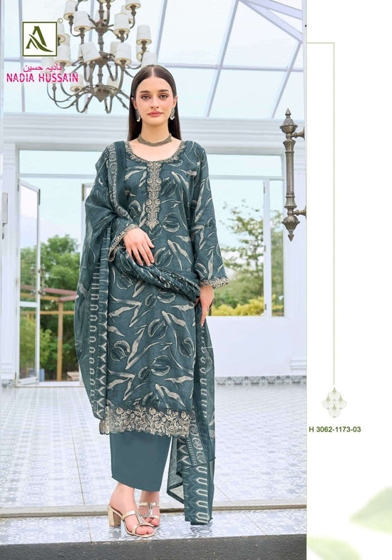 Alok Suit Nadia Hussain Premium Zam Cotton Dress Material - Amrah Wholesale