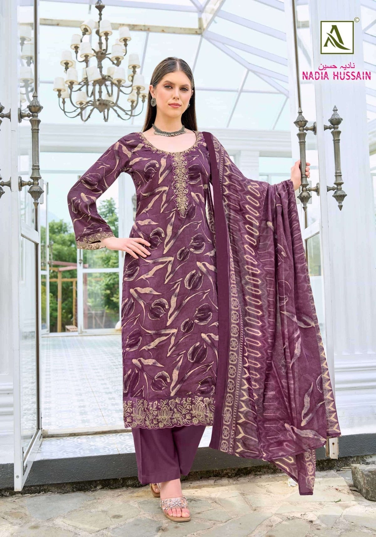 Alok Suit Nadia Hussain Premium Zam Cotton Dress Material - Amrah Wholesale