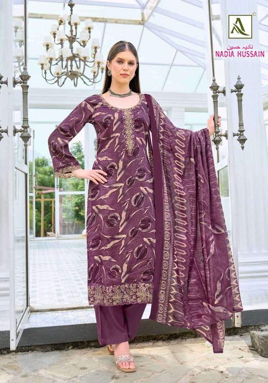 Alok Suit Nadia Hussain Premium Zam Cotton Dress Material - Amrah Wholesale