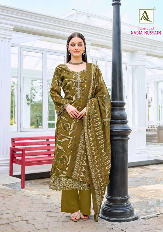 Alok Suit Nadia Hussain Premium Zam Cotton Dress Material - Amrah Wholesale