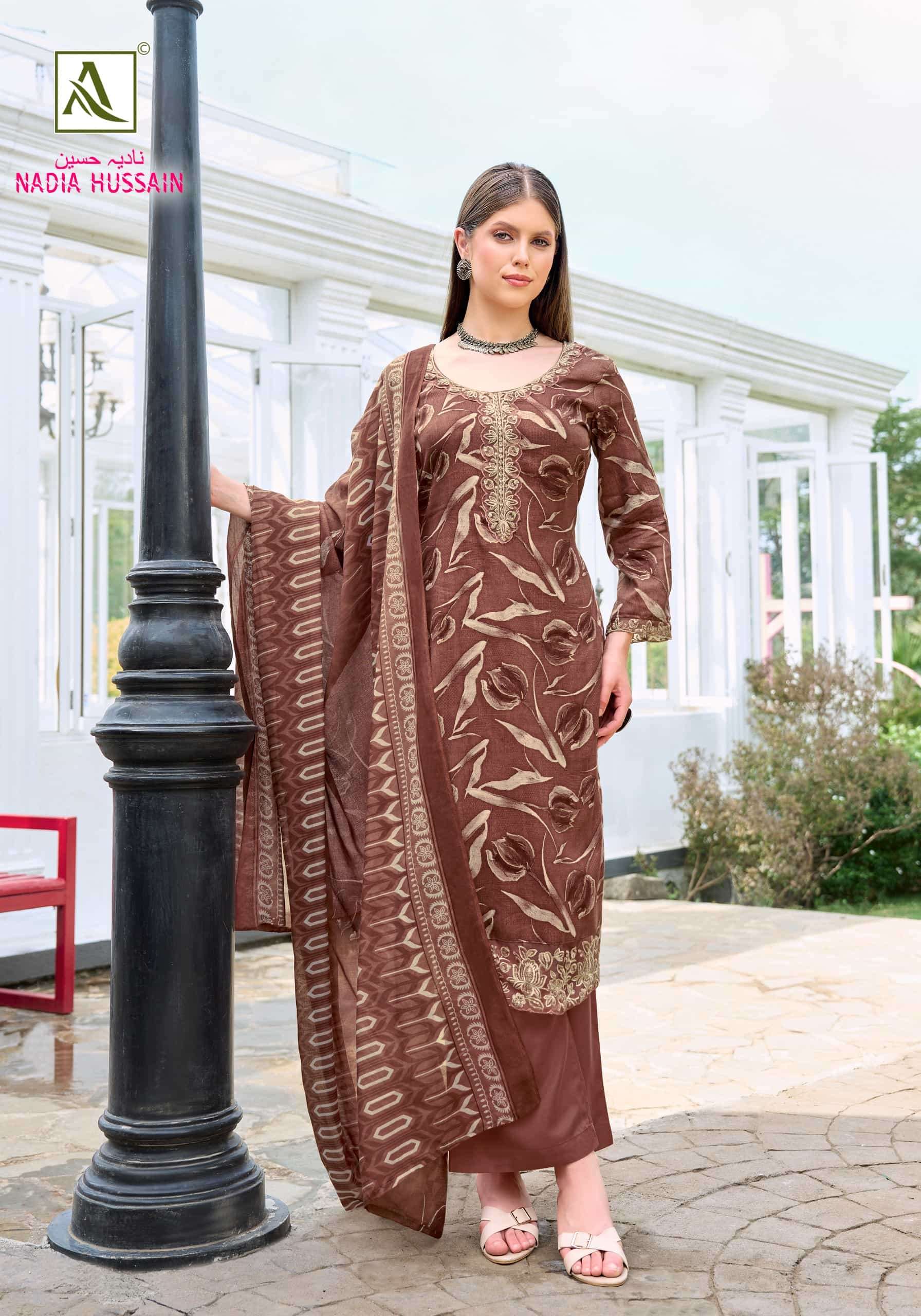 Alok Suit Nadia Hussain Premium Zam Cotton Dress Material