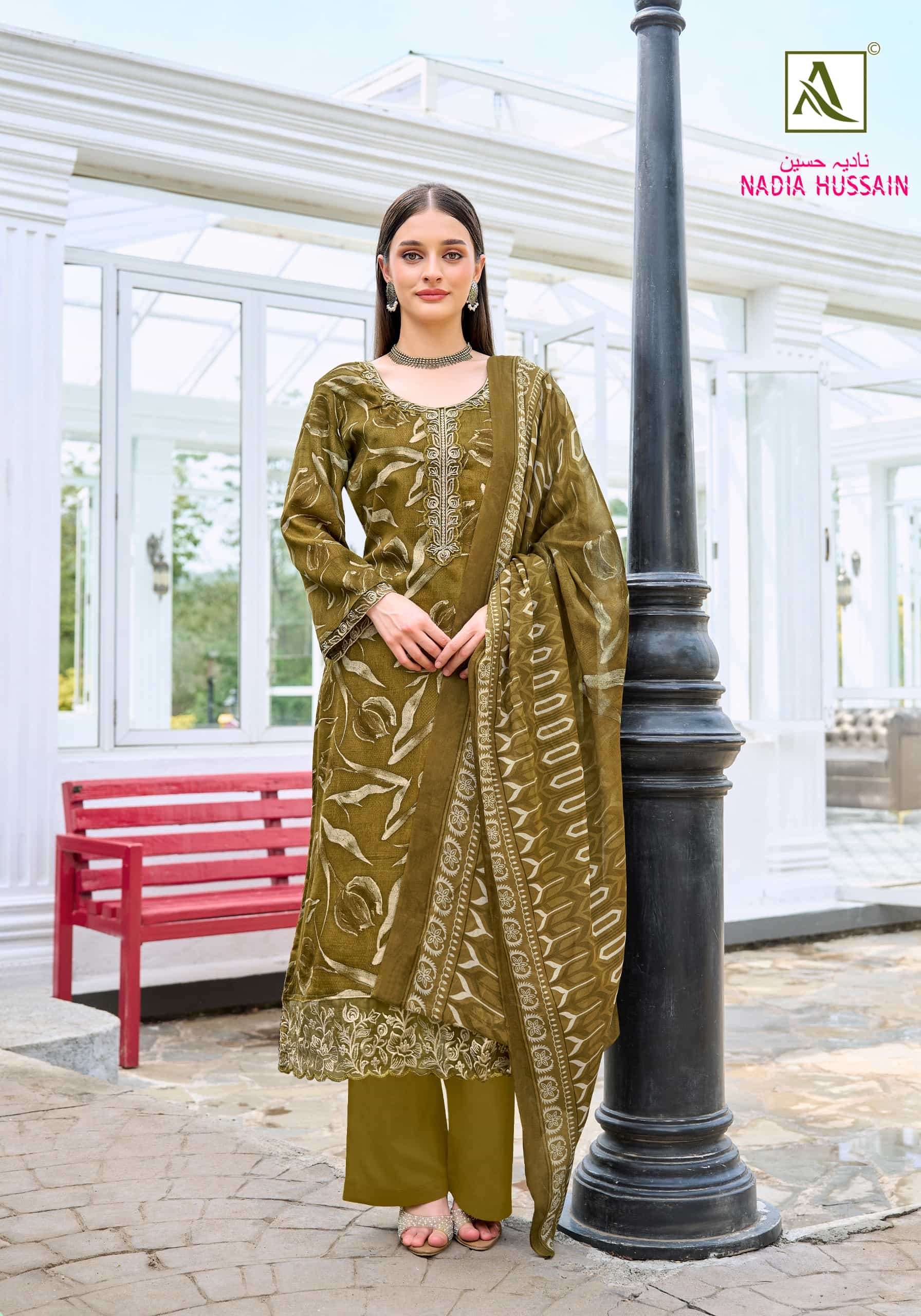 Alok Suit Nadia Hussain Premium Zam Cotton Dress Material