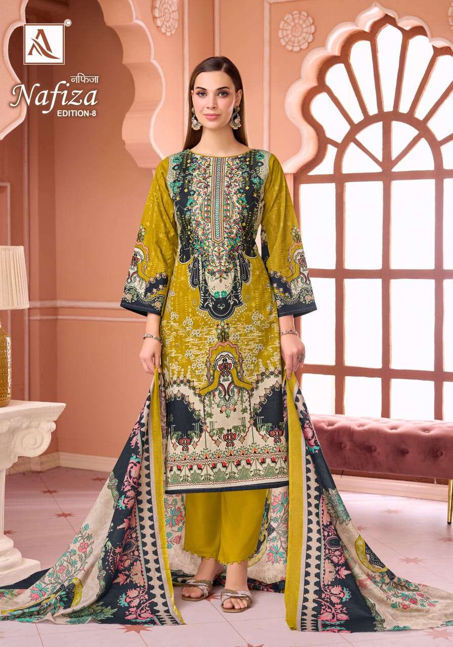 Alok Suit Nafiza Edition 8 Pure Cambric Cotton Pakistani Suit