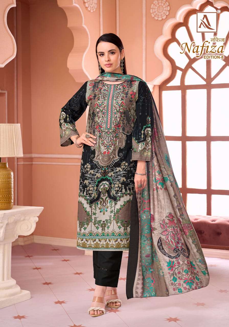 Alok Suit Nafiza Edition 8 Pure Cambric Cotton Pakistani Suit