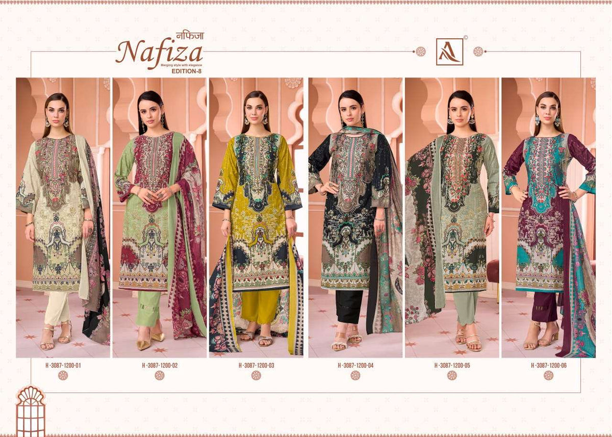 Alok Suit Nafiza Edition 8 Pure Cambric Cotton Pakistani Suit - Amrah Wholesale